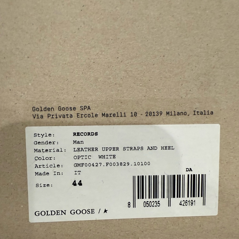 Golden Goose Men’s Records Style Sneakers NIB Sz EU 44 / US 11 in Optic White - Picture 3 of 4